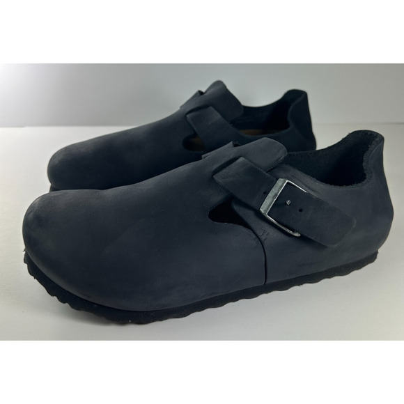 Birkenstock London Oiled Leather Nubuck Clog Sandal Black Women's Size 9 Men's 7 - Picture 11 of 16